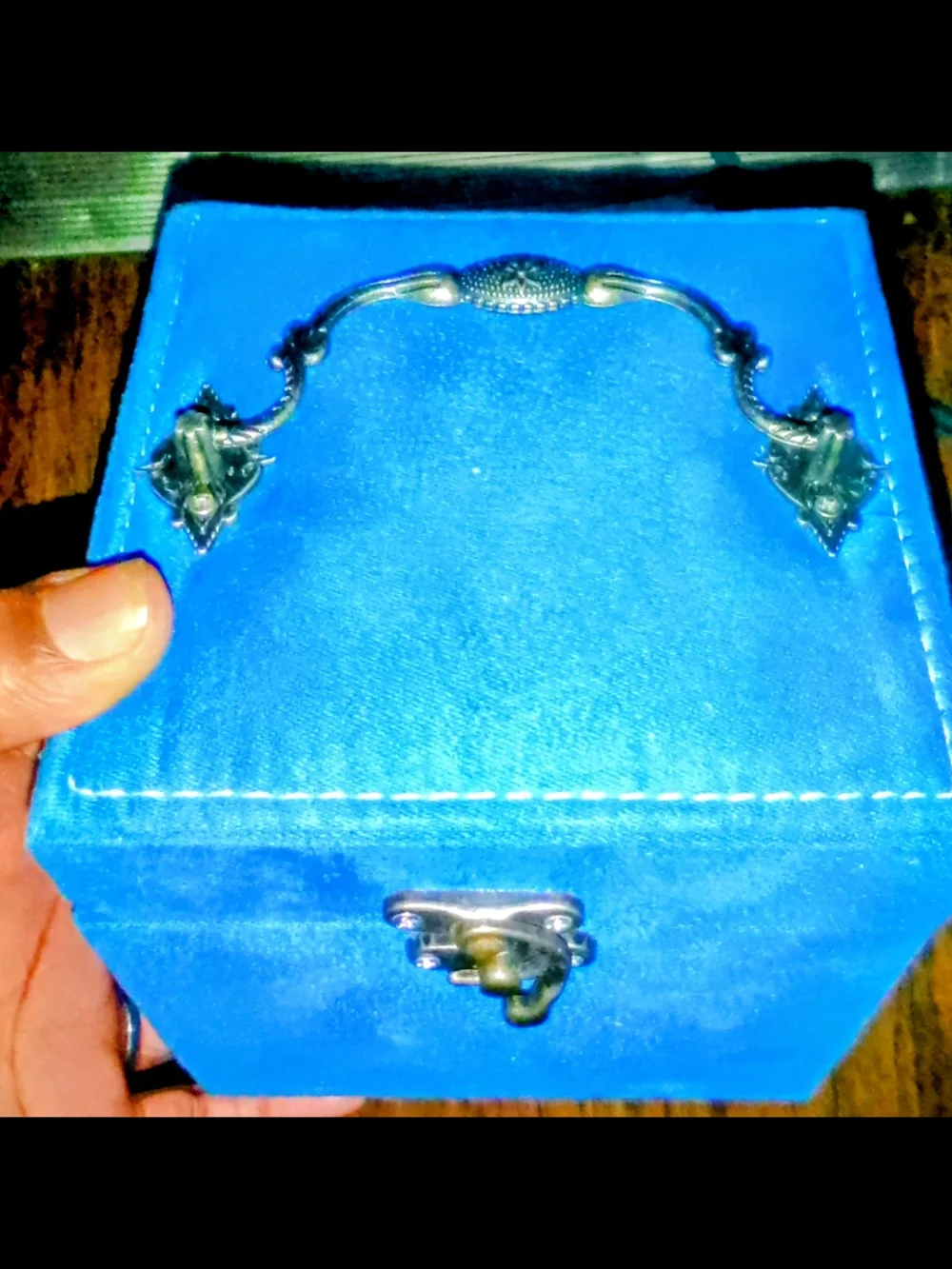 Blue Velvet Travel Jewelry Organizer